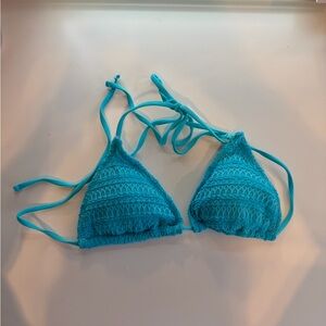 Turquoise Crochet Bikini Top
